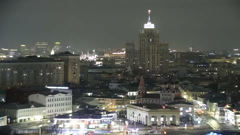 Веб-камера центра Москвы ночью